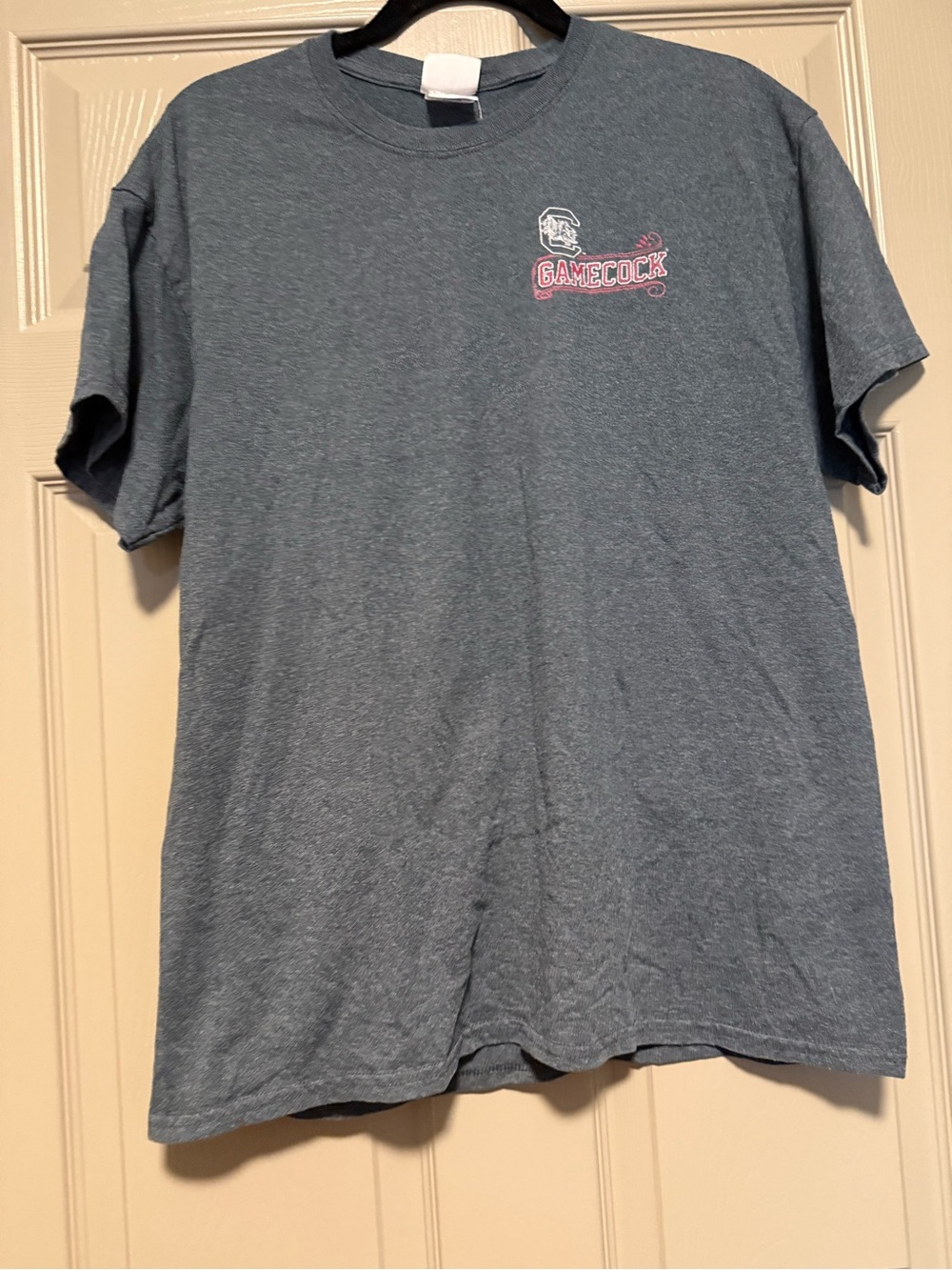 Gamecock Chest Logo Short Sleeve Tee - Heather Slate Blue